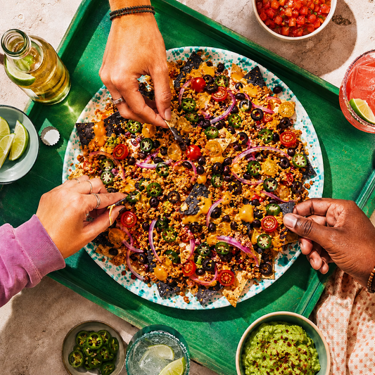 Oven-Baked Vegan Tempeh Nachos with Cashew Sour Cream
