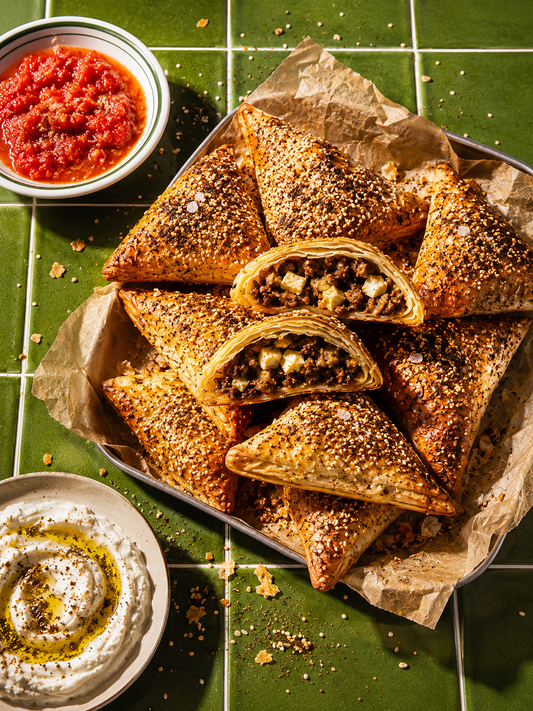 Tempeh Bourekas with Vegan Feta & Za'atar